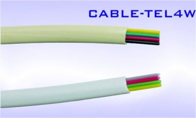 Кабел за телефон CABLE-TEL4W Телефонен кабел 4-жилен ролки 100m, БЯЛ
